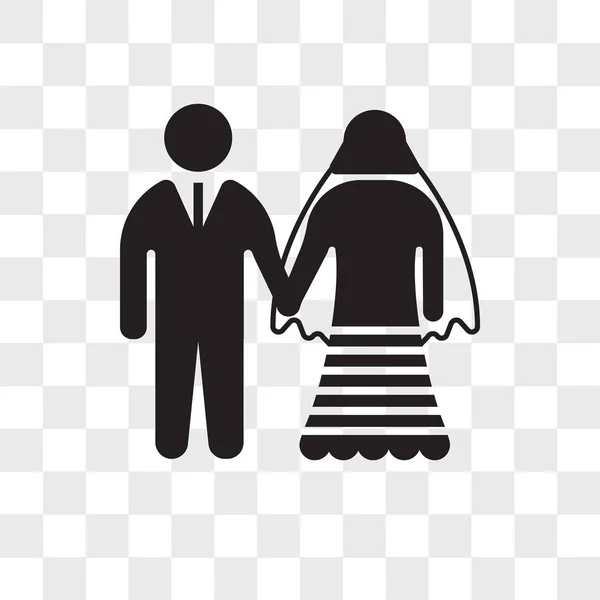 Matrimonio pareja vector icono aislado sobre fondo transparente , — Vector de stock