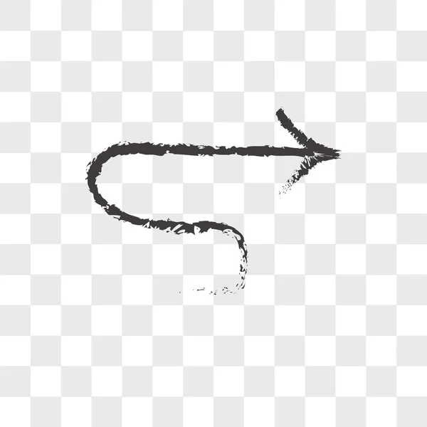 Skizziertes Pfeilvektorsymbol isoliert auf transparentem Hintergrund, s — Stockvektor