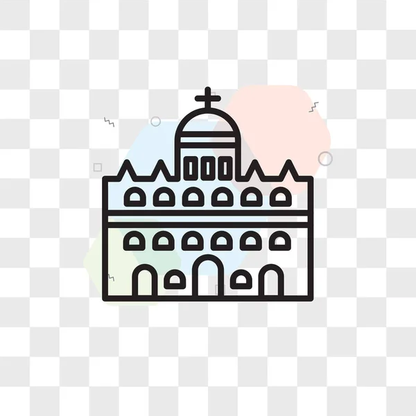 Vaticano icono vectorial de la ciudad aislado sobre fondo transparente, Vat — Vector de stock