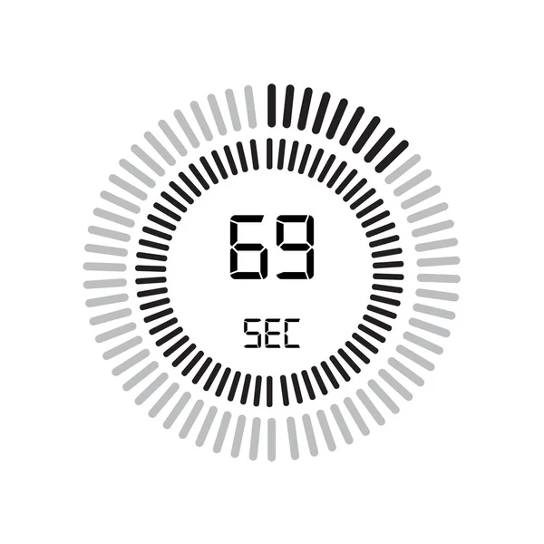 Ikona Sekund Cyfrowy Zegar Prostu Ilustracja Wektor — Wektor stockowy