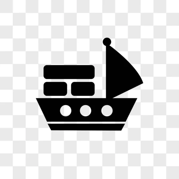 Sea ship with containers vector icon isolated on transparent bac — 스톡 벡터