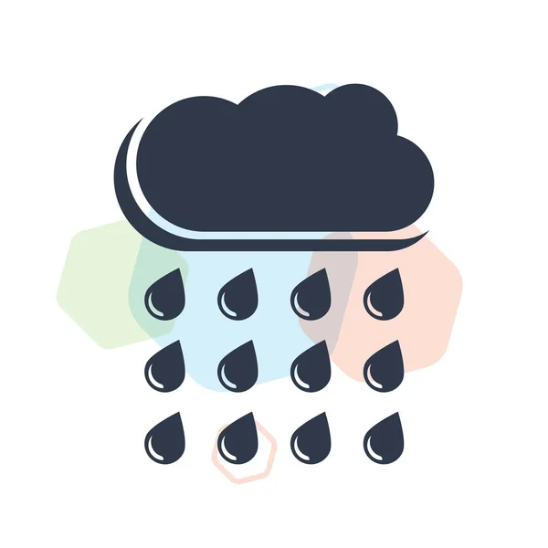 Rain Cloud Διάνυσμα Εικονίδιο Απομονώνονται Λευκό Φόντο Για Σχεδιασμό Web — Διανυσματικό Αρχείο