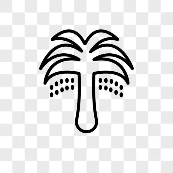 Palm Tree with Date vector icon isolated on transparent backgrou — 스톡 벡터