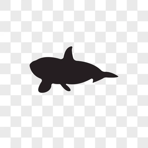 Icono de vector de ballena aislado sobre fondo transparente, logotipo de ballena — Vector de stock