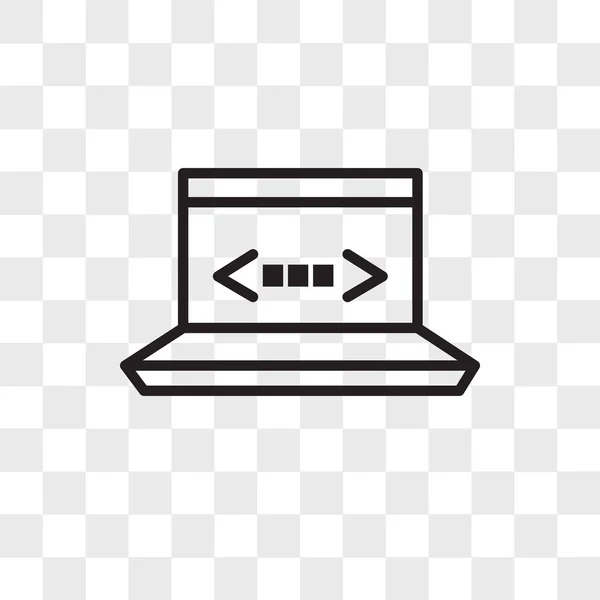 Programming on laptop, vector icon isolated on transparent backg — 스톡 벡터