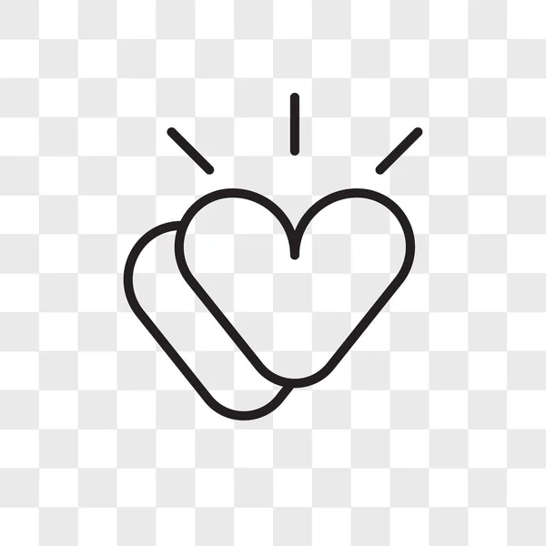 Значок вектора сердца изолирован на прозрачном фоне, логотип сердца — стоковый вектор