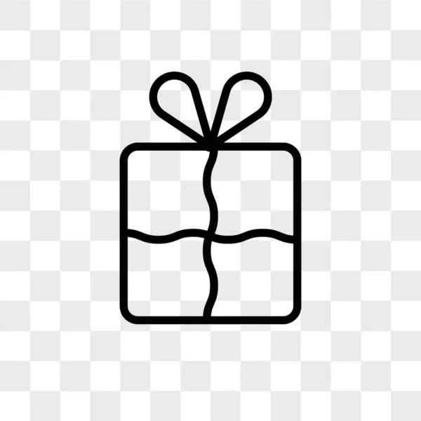 Gift box with a bow vector icon isolated on transparent backgrou — Stock Vector