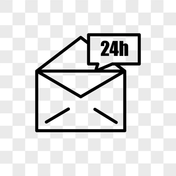 Mail 24 órás vektor ikon elszigetelt átlátszó háttér, Ma — Stock Vector