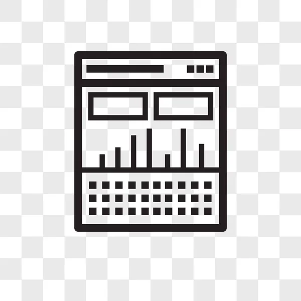 Data analysis computing vector icon isolated on transparent back — 스톡 벡터