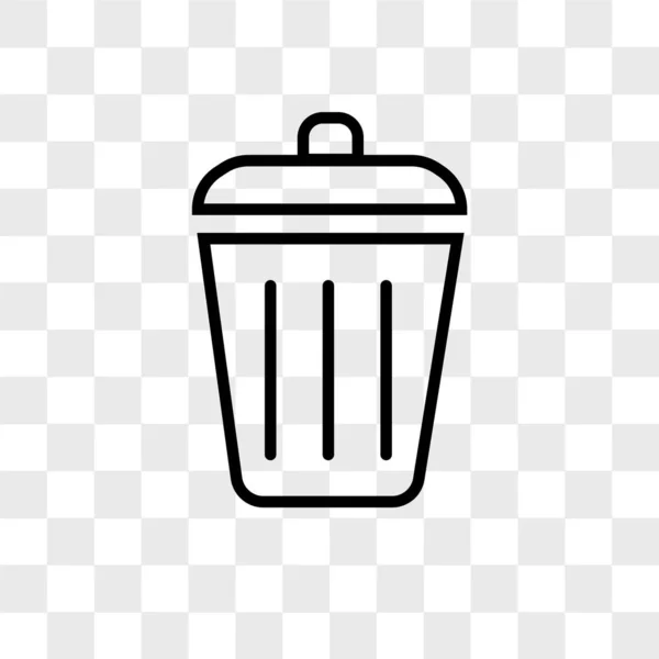 Icono del vector Dustbin aislado sobre fondo transparente, Dustbin — Archivo Imágenes Vectoriales