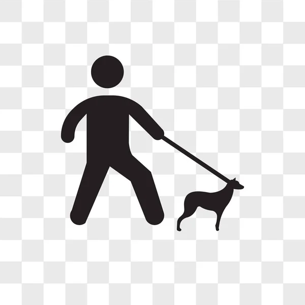 Wandelen met hond vector icoon geïsoleerd op transparante achtergrond, — Stockvector