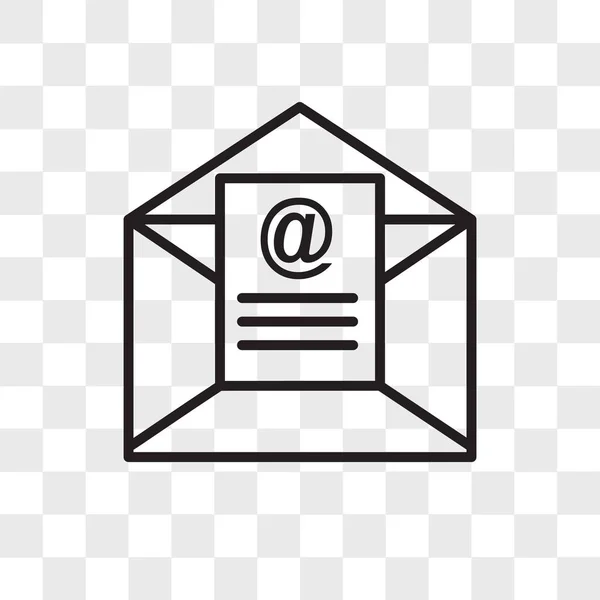 E-posta vektör simgesi şeffaf arka plan üzerinde e-posta logo izole — Stok Vektör