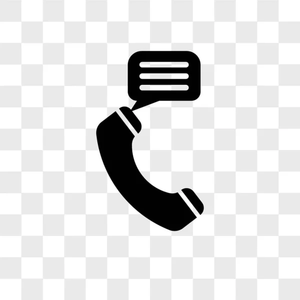 Talking by phone auricular vector icon isolated on transparent b — Stock Vector