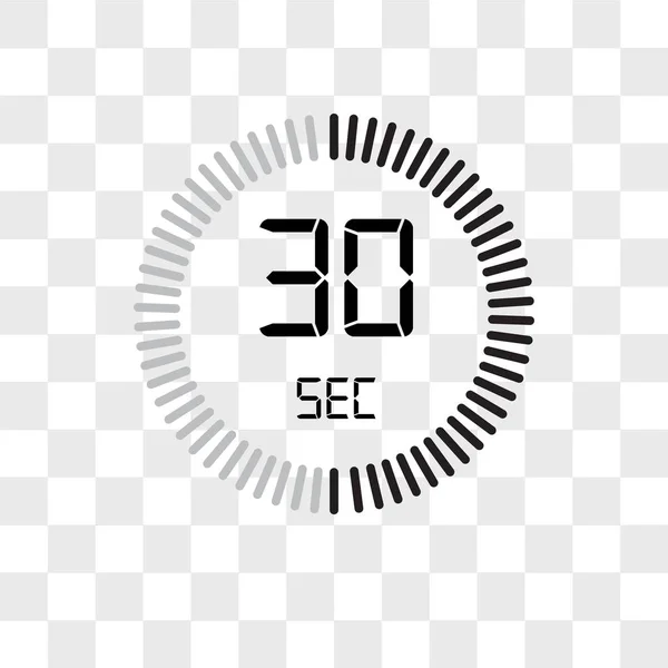 Den 30 sekunder vektor ikon isolerad på transparent bakgrund, T — Stock vektor