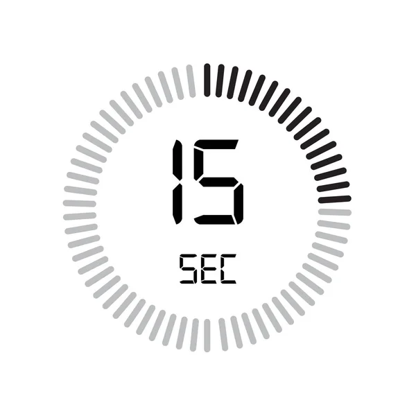 15秒のアイコン デジタルタイマー ベクトルイラスト — ストックベクタ