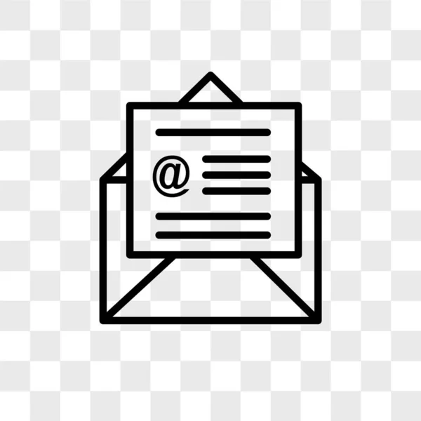 Brief op mail vector pictogram geïsoleerd op transparante achtergrond, L — Stockvector
