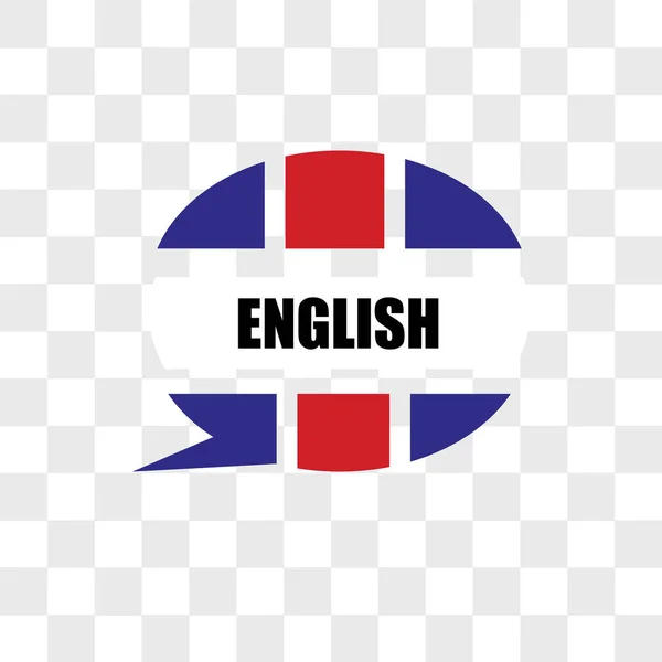Şeffaf arkaplanda izole edilmiş İngilizce dil vektörü simgesi, — Stok Vektör