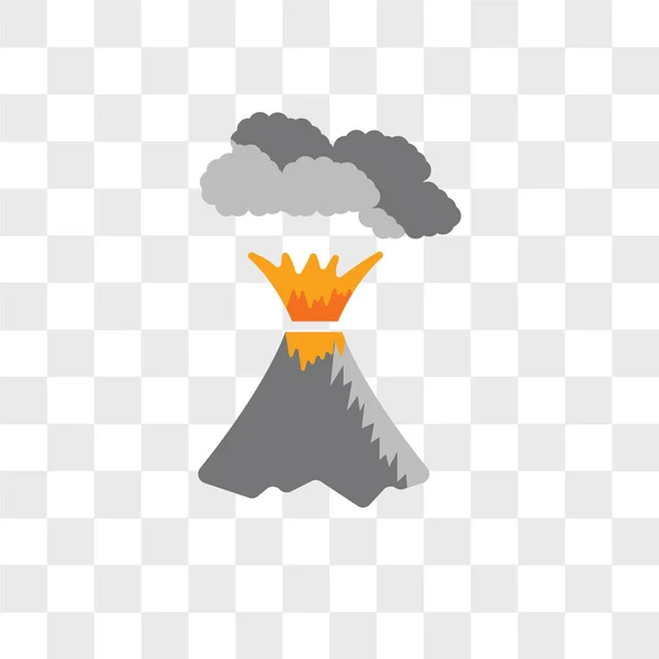 Vulkaan vector pictogram geïsoleerd op transparante achtergrond, vulkaan — Stockvector