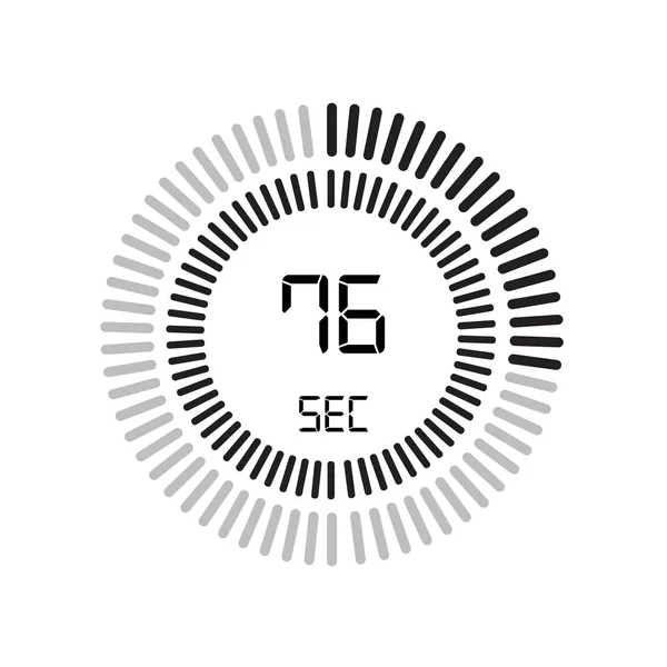 76秒图标 数字计时器 简单的矢量说明 — 图库矢量图片