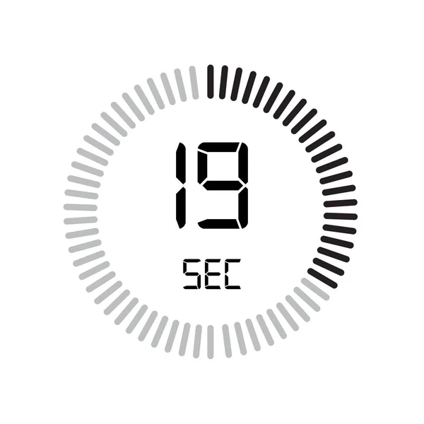 Ikona Sekund Cyfrowy Zegar Prostu Ilustracja Wektor — Wektor stockowy