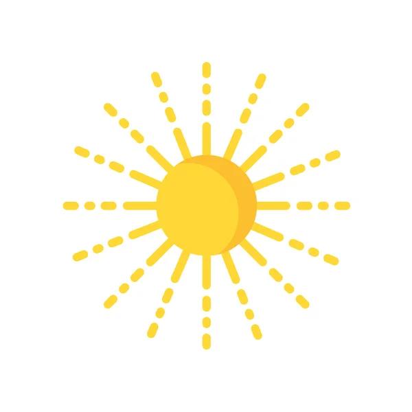Wektor Ikony Słońca Izolowany Białym Tle Projektowania Aplikacji Internetowych Mobilnych — Wektor stockowy