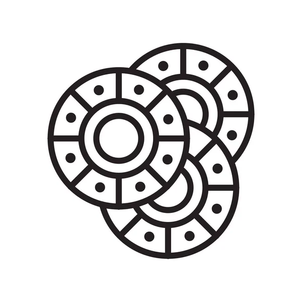 Знак вектора игровых фишек и символ, изолированный на белом бэкгро — стоковый вектор