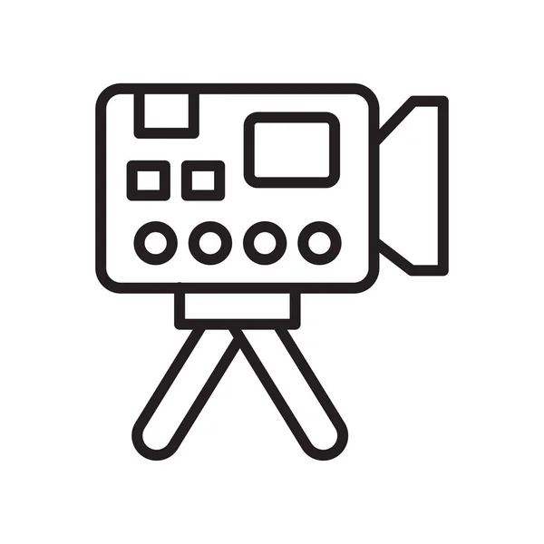 Videocamera pictogram geïsoleerd op witte achtergrond — Stockvector