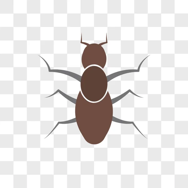 Ant vector icon isolated on transparent background, Ant logo des — Stock Vector