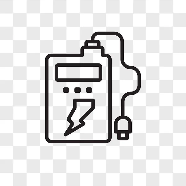 Powerbank vector icon isolated on transparent background, powerb — Stock Vector