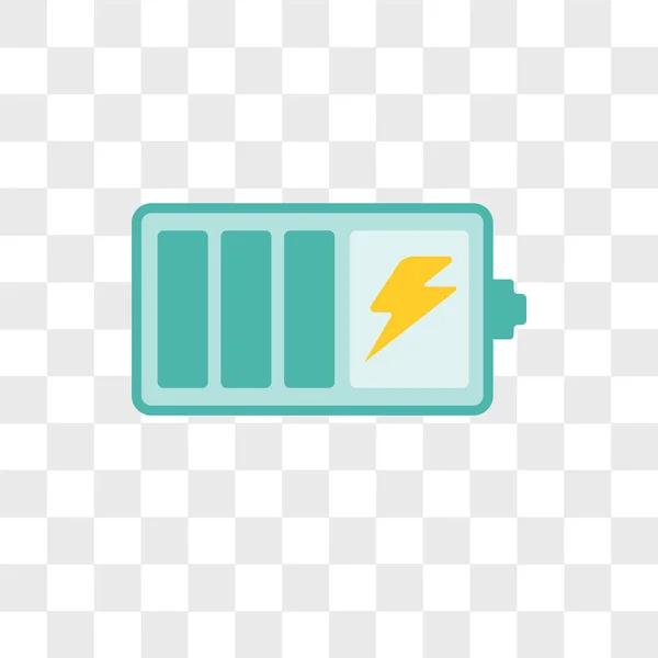 Battery vector icon isolated on transparent background, Battery — Stock Vector