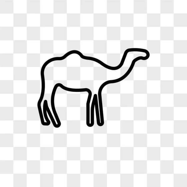 Dromedary vector icon isolated on transparent background, Dromed — Stock Vector