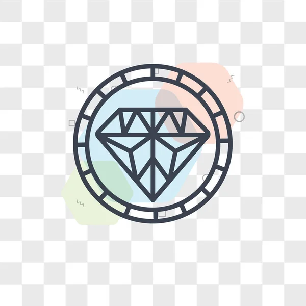 Diamond vector icon isolated on transparent background, Diamond — Stock Vector