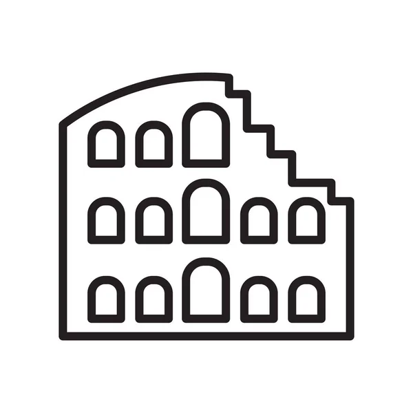 Знак вектора иконки Колизея и символ, изолированные на белой обратной стороне — стоковый вектор