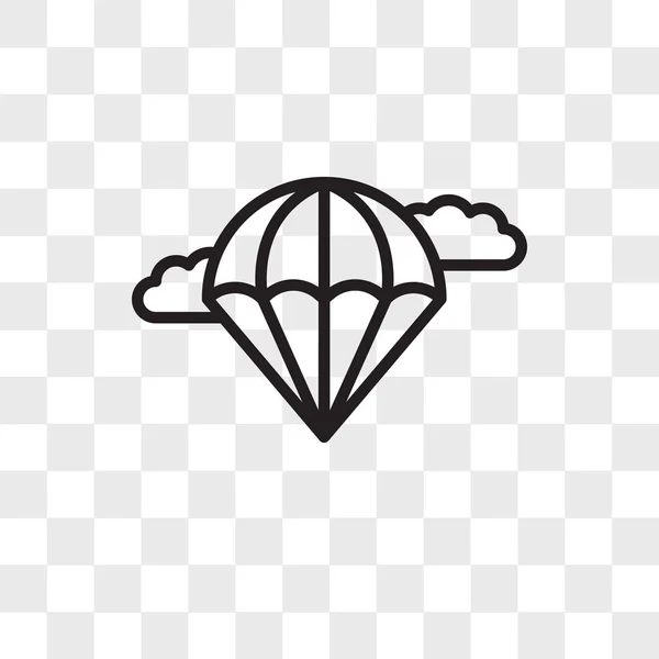 Paracaídas icono vectorial aislado sobre fondo transparente, Parach — Archivo Imágenes Vectoriales