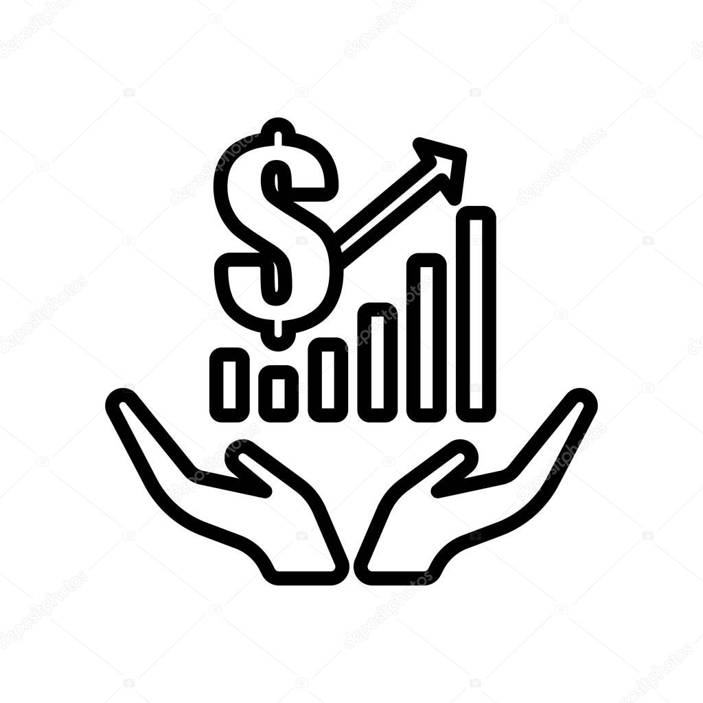 Finances icon vector sign and symbol isolated on white backgroun