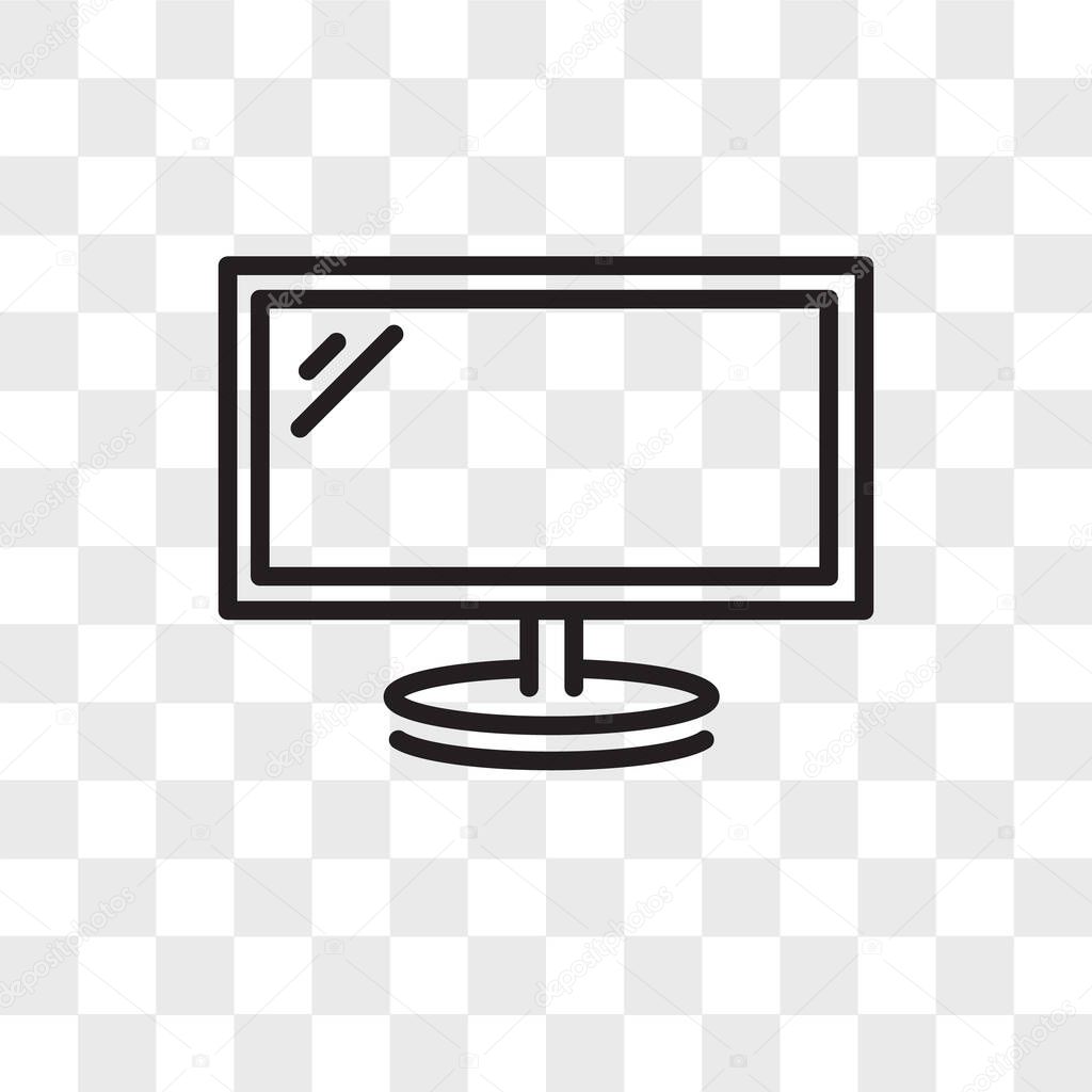 Television vector icon isolated on transparent background, Telev