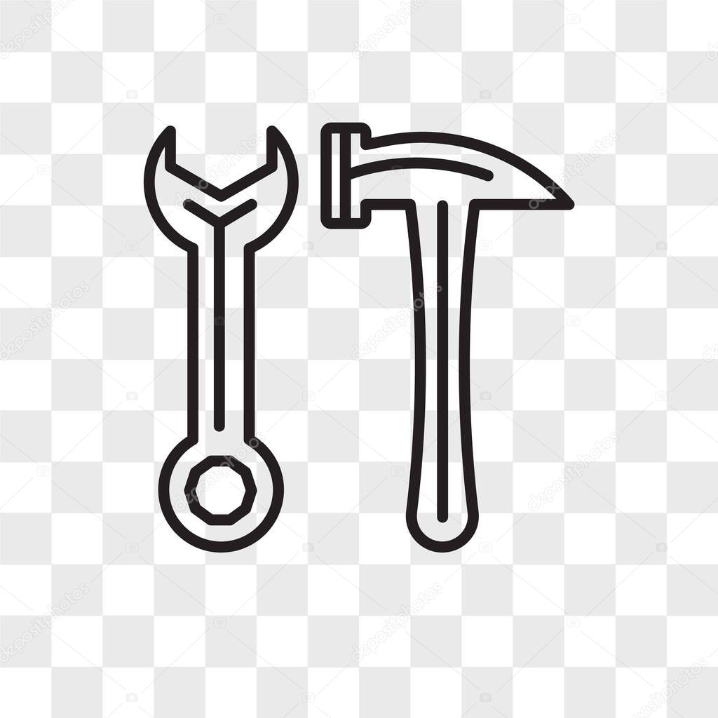 Tools vector icon isolated on transparent background, Tools logo