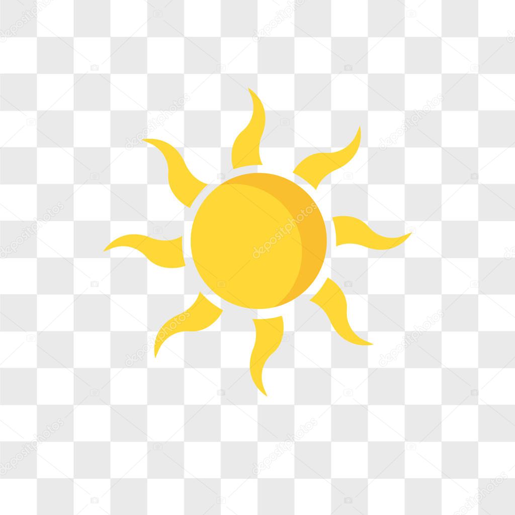 sun vector icon isolated on transparent background, sun logo des