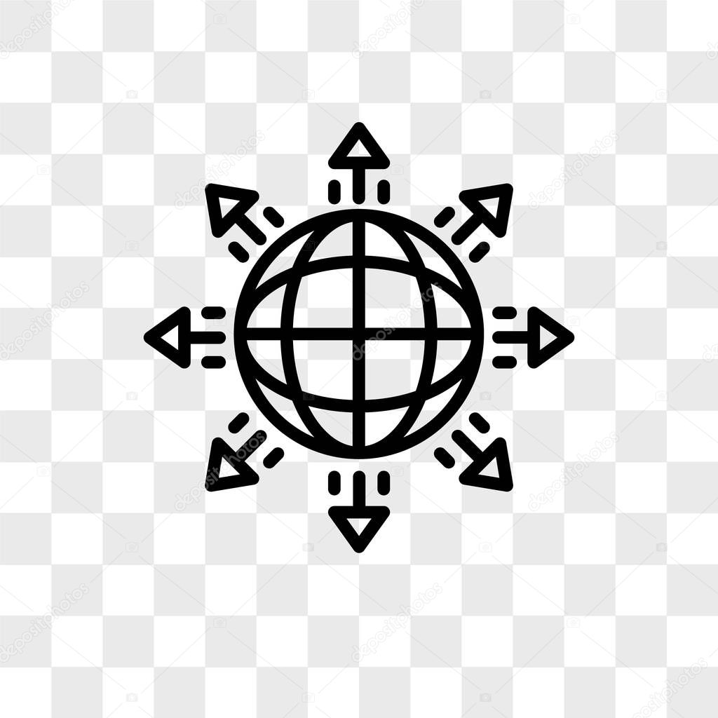 Global expansion vector icon isolated on transparent background, global expansion logo concept
