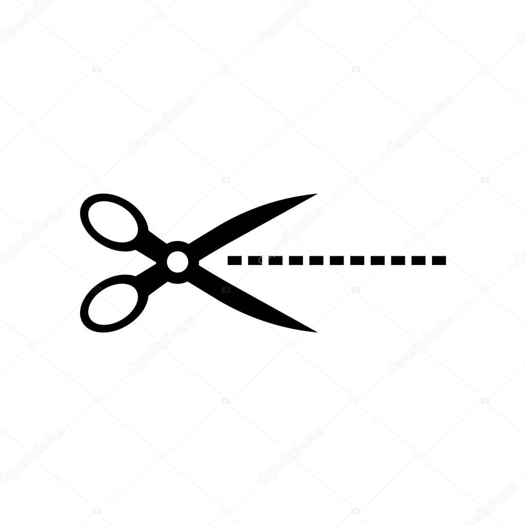 Cut Here icon vector isolated on white background, Cut Here sign