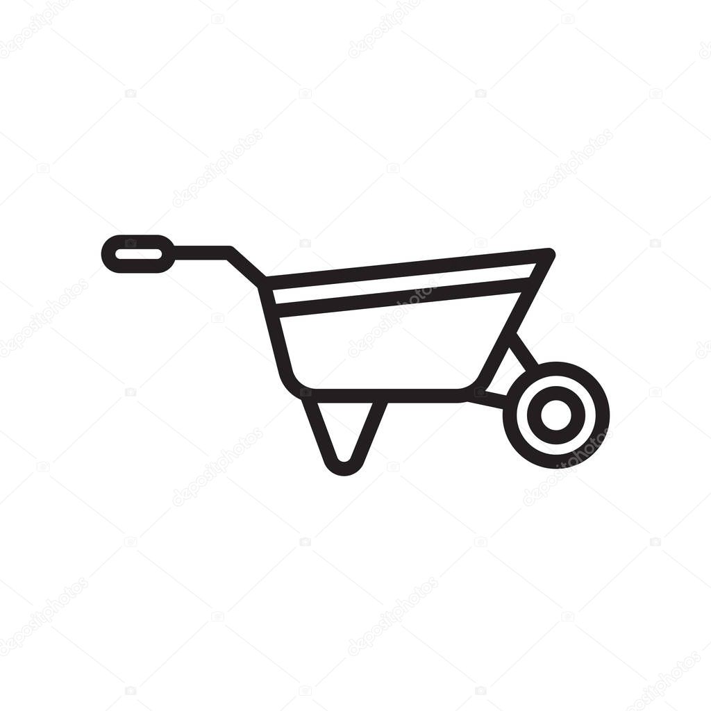 Wheelbarrow icon isolated on white background for your web and mobile app design