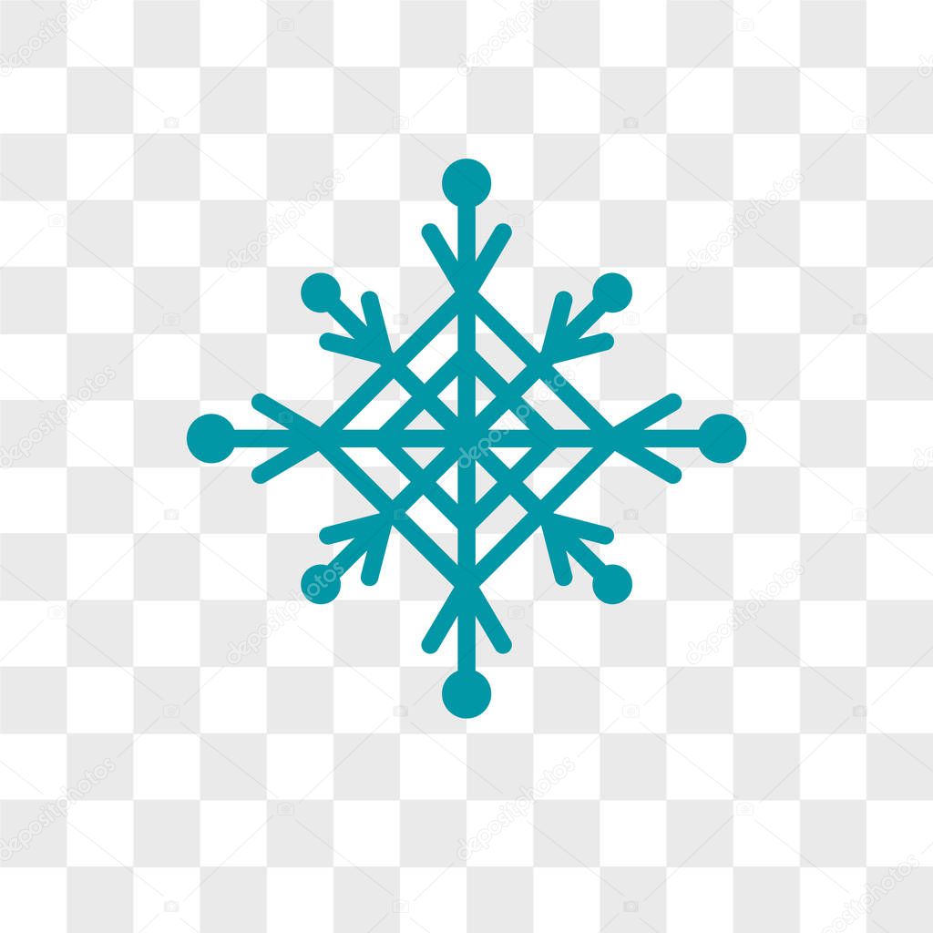 Snowflake vector icon isolated on transparent background, Snowfl