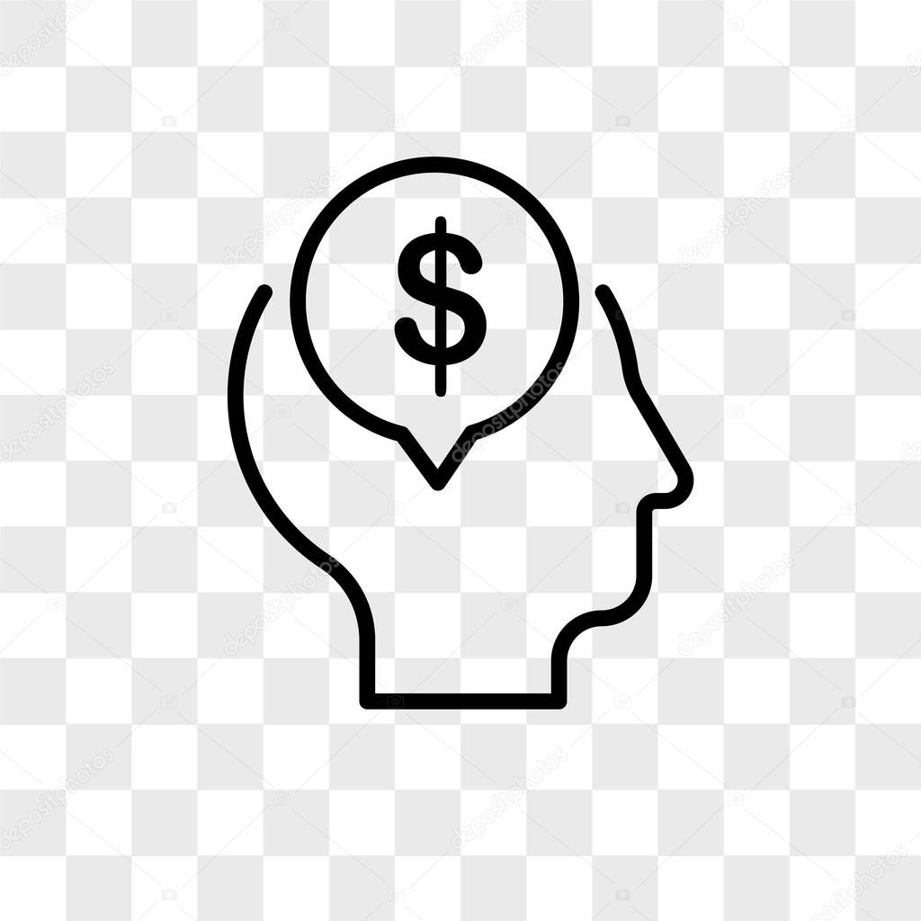 Mind vector icon isolated on transparent background, Mind logo concept