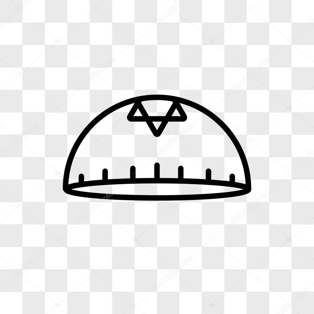 Kippah vector icon isolated on transparent background, Kippah logo concept
