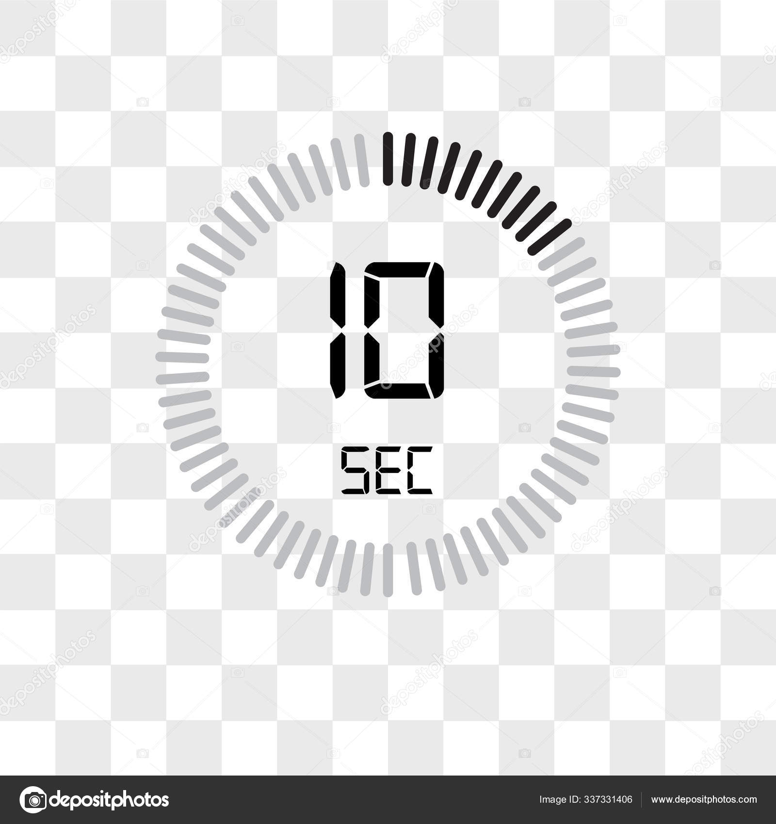 El icono de vector de 10 segundos aislado sobre fondo transparente, T  Vector de stock #337331406 de ©ProVectorStock, image size:1600x1700