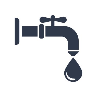 Web ve mobil uygulama tasarımınız için beyaz arkaplanda su musluğu simgesi vektörü izole edildi