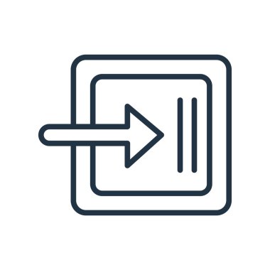 Giriş simgesi vektörü beyaz arkaplanda izole edildi, giriş işareti