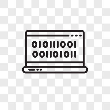 Saydam arka plan üzerinde izole vektör simge kodlama lo kodlama