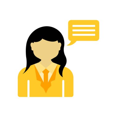 Politikacı simgesi vektörü web ve mobil uygulama tasarımınız için beyaz arkaplanda izole edildi