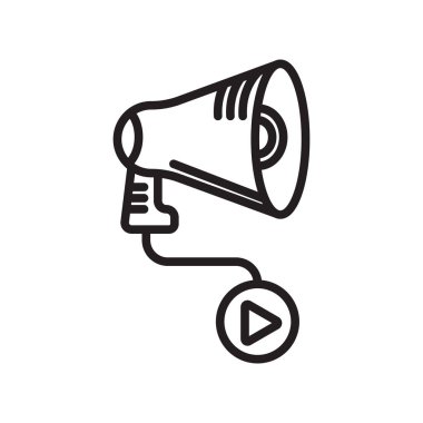 Beyaz arkaplanda izole edilmiş simge vektör işareti ve simgesi reklam ediliyor